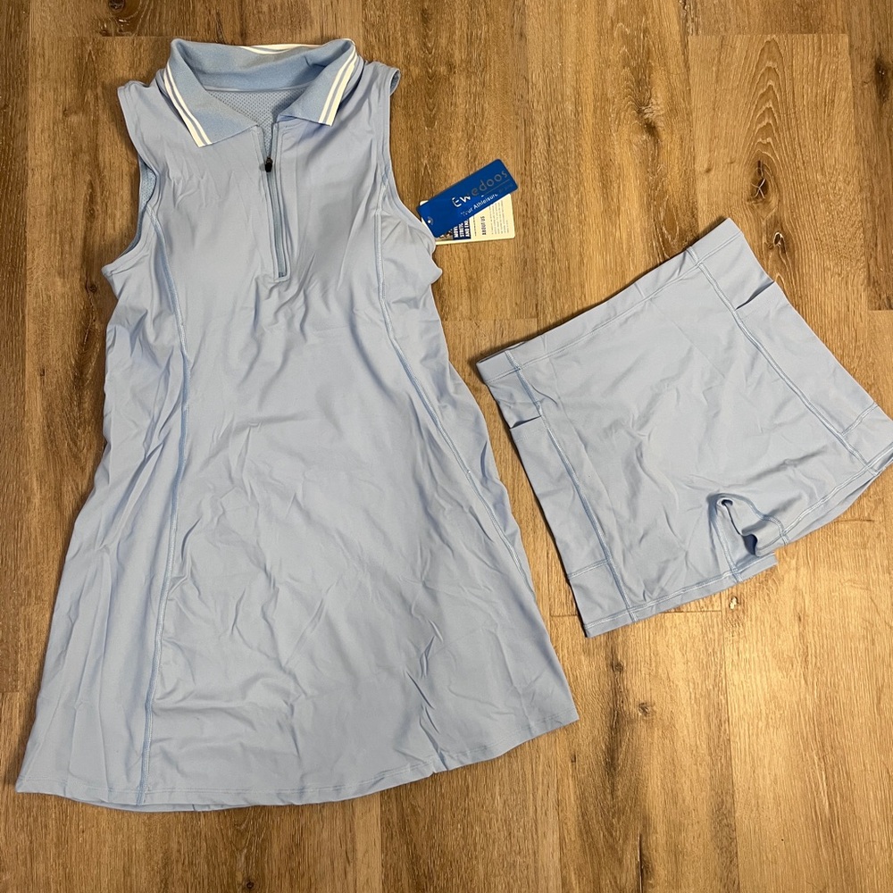 Light Blue Sleeveless Golf Dress with Shorts